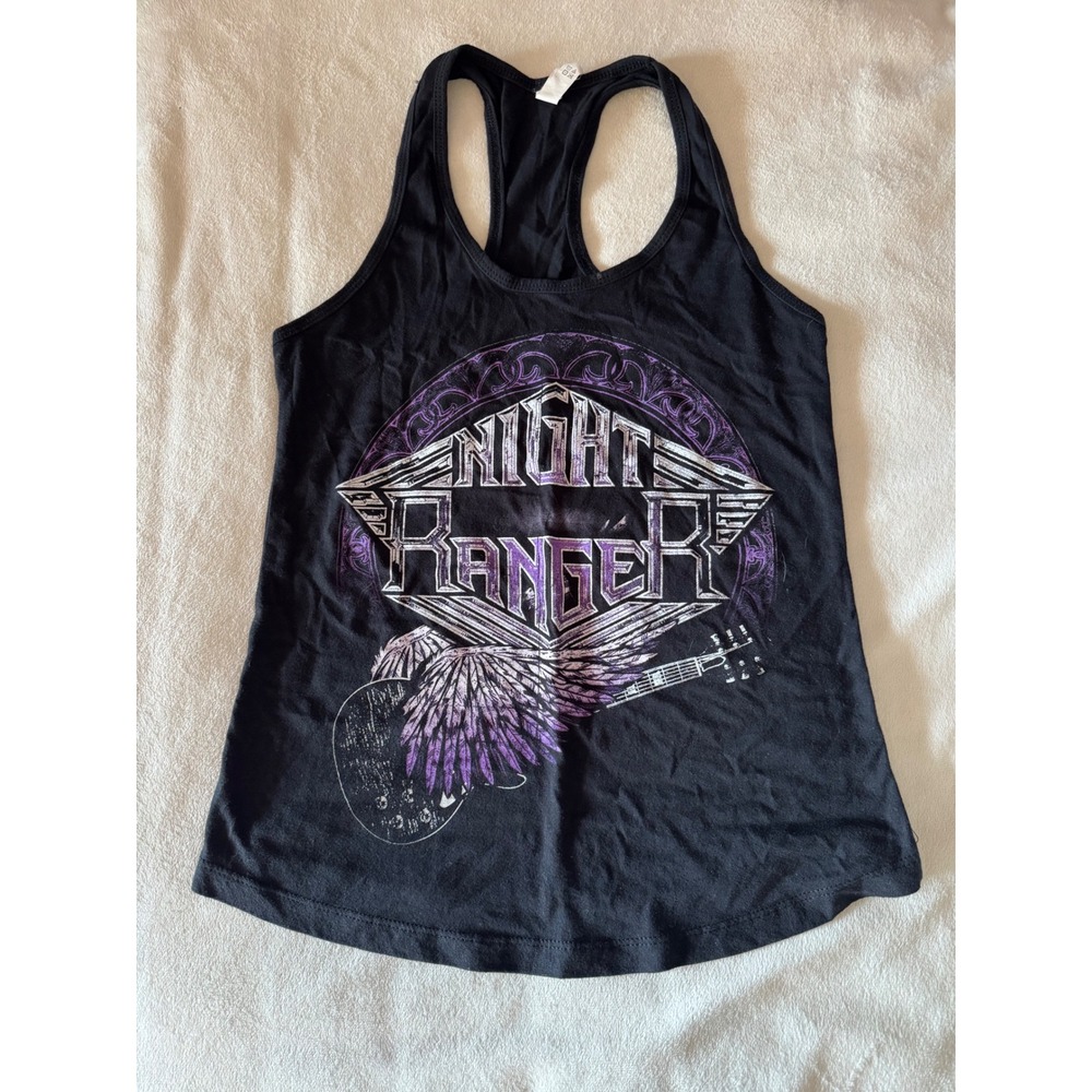 Night Ranger Band Graphic Tank Top Next Level Black Purple Guitar Racerback M - Picture 2 of 4